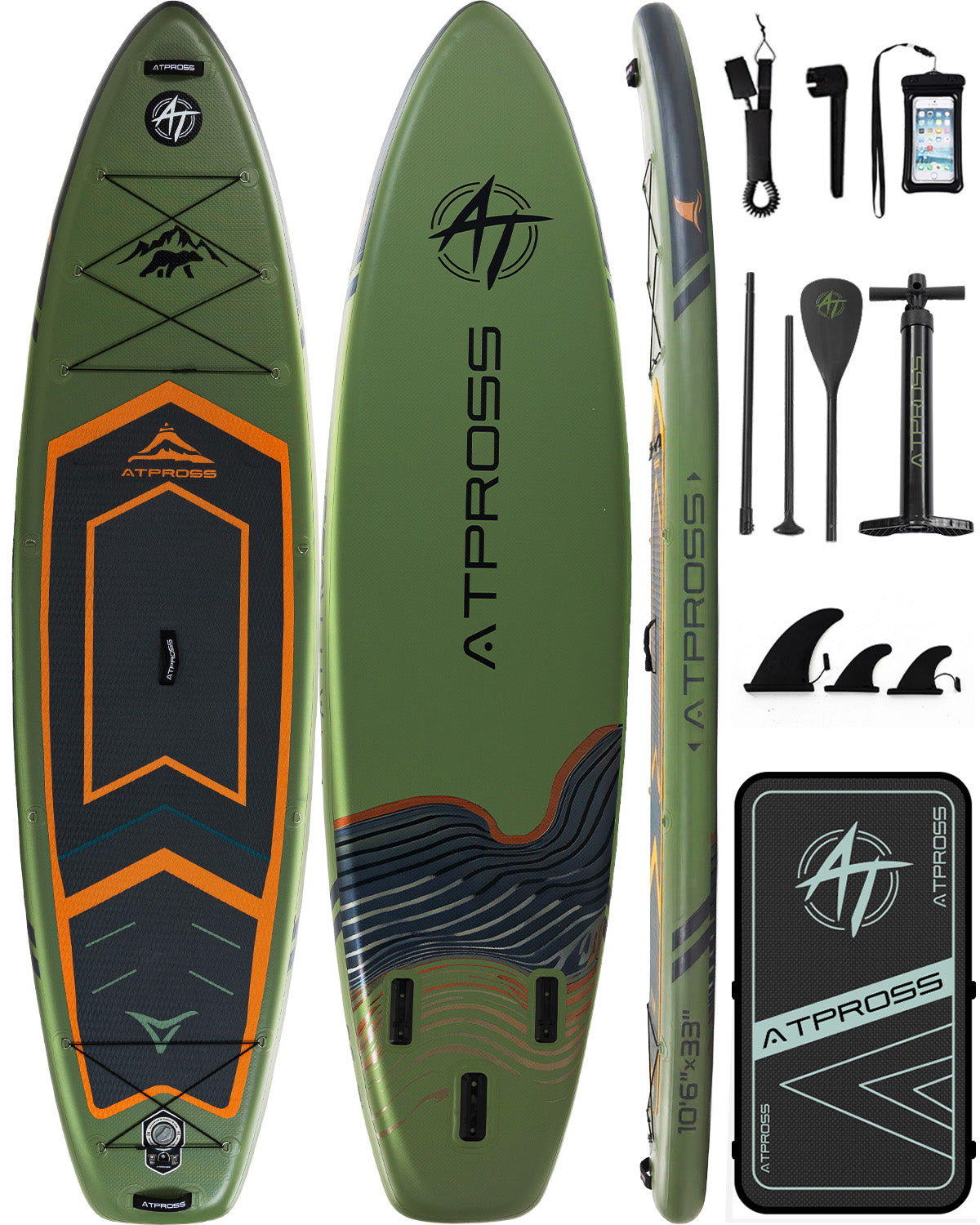 10’6’’ × 33'' Inflatable SUP-ATPB26 Basic &Pro｜Atpross Board -B0GJL283RP