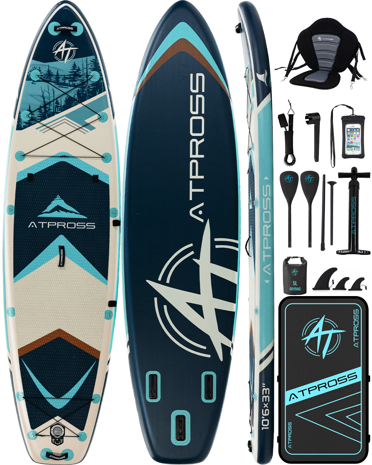 10’6’’ × 33'' Inflatable SUP-ATPB26 Basic &Pro｜Atpross Board -B0GJL283RP