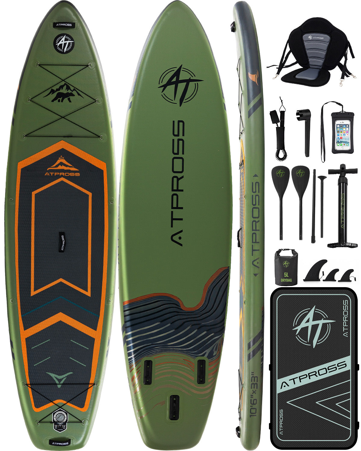 10’6’’ × 33'' Inflatable SUP-ATPB26 Basic &Pro｜Atpross Board -B0GJL283RP