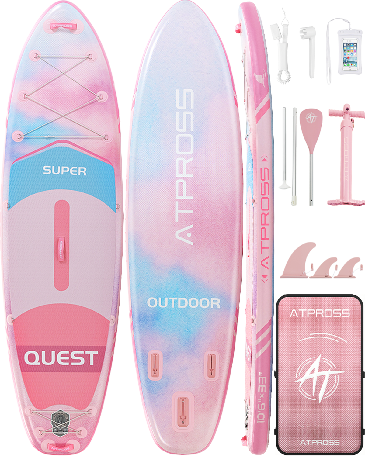 10’6’’ × 33'' Inflatable SUP-ATPB26 Basic &Pro｜Atpross Board Stand Up Paddleboard Premium SUP