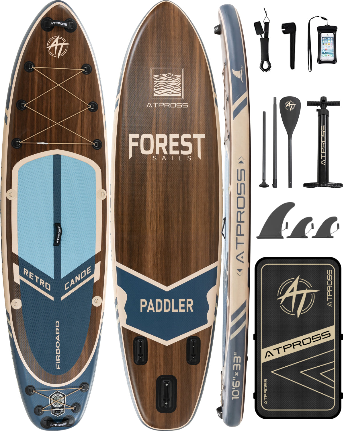 10’6’’ × 33'' Inflatable SUP-ATPB26 Basic &Pro｜Atpross Board -B0GJL283RP