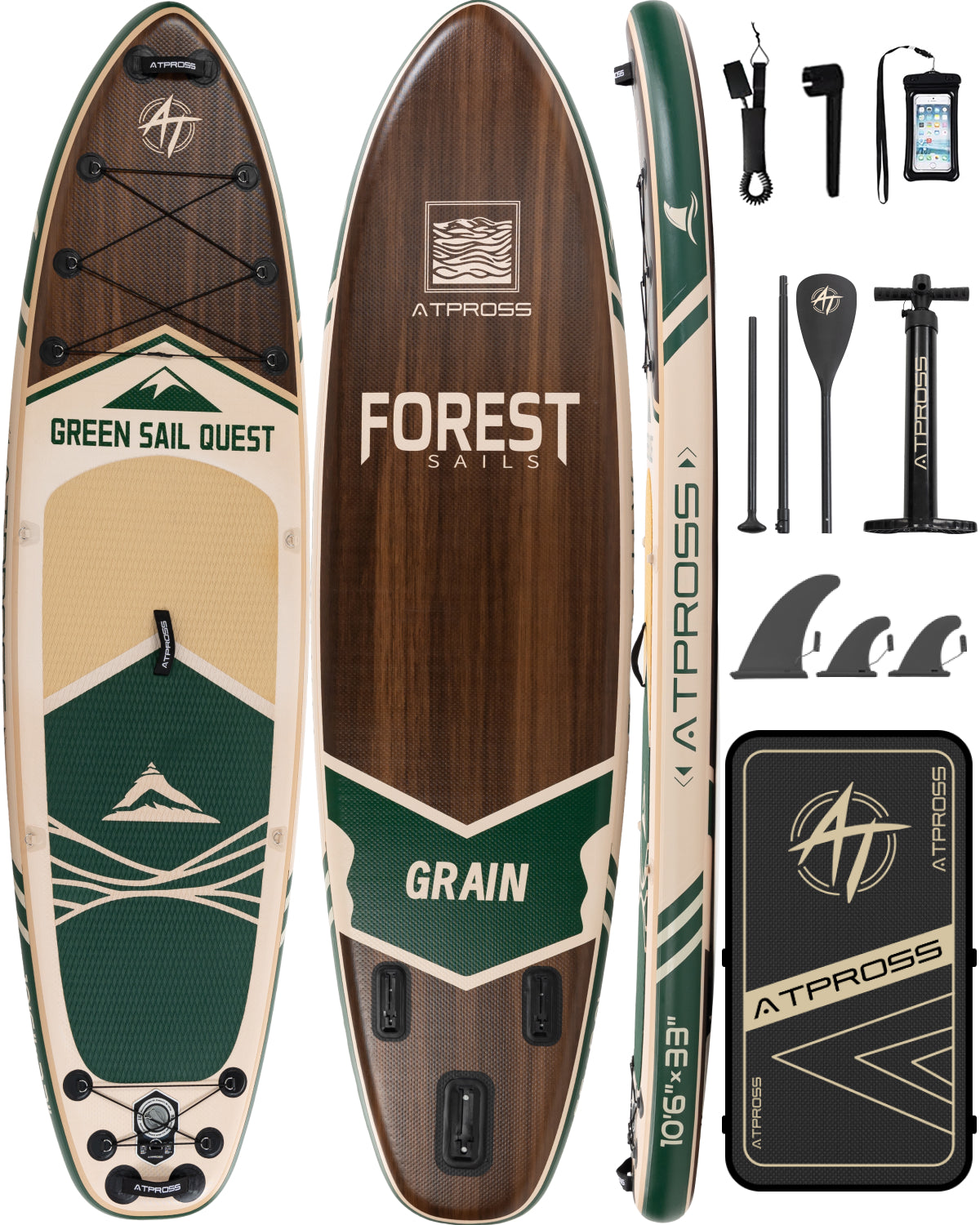 10’6’’ × 33'' Inflatable SUP-ATPB26 Basic &Pro｜Atpross Board Stand Up Paddleboard Premium SUP
