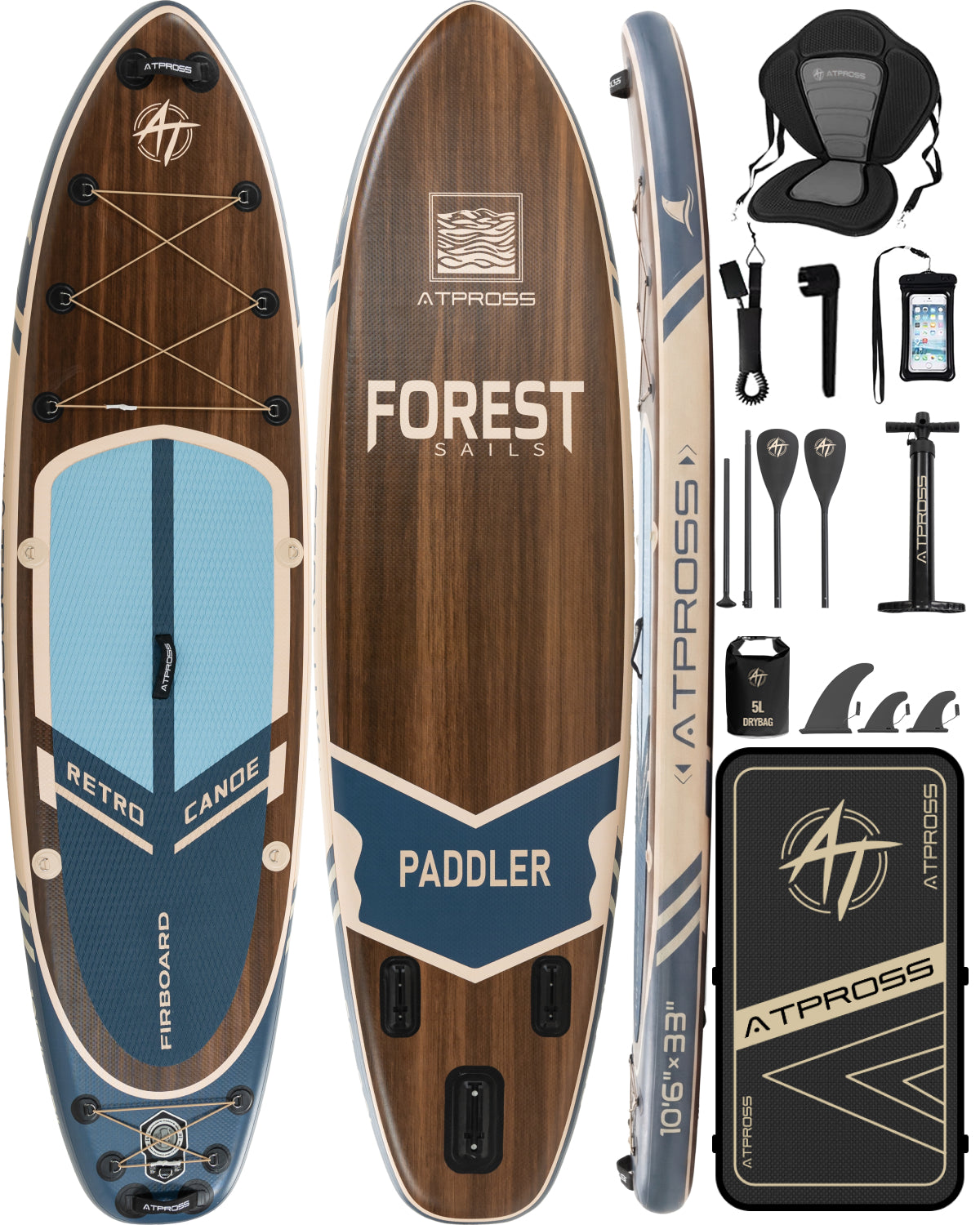 10’6’’ × 33'' Inflatable SUP-ATPB26 Basic &Pro｜Atpross Board -B0GJL283RP