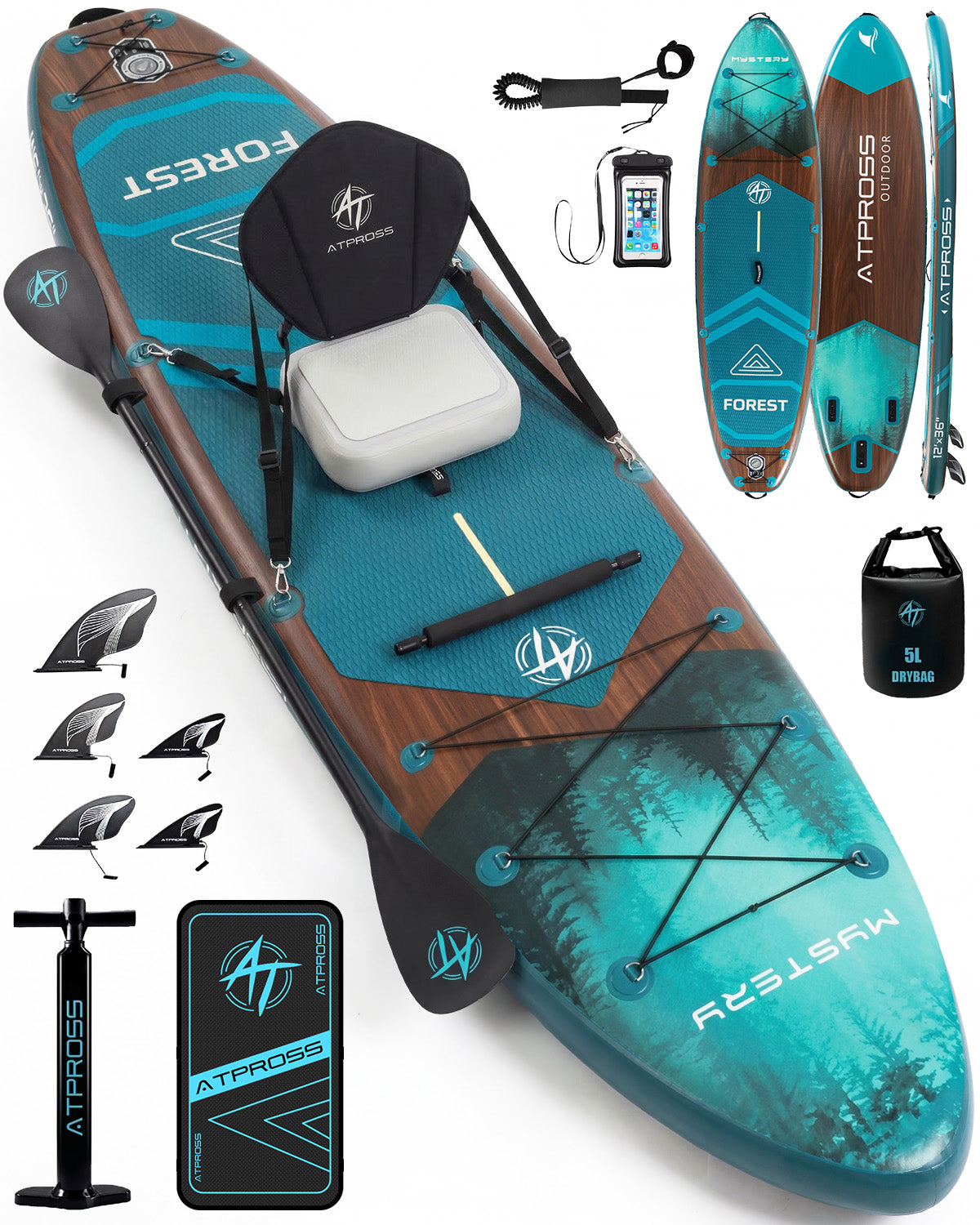 12'x36 Inflatable Paddle Board SUP-ATPB26M｜Atpross Board Stand Up Paddleboard Premium SUP