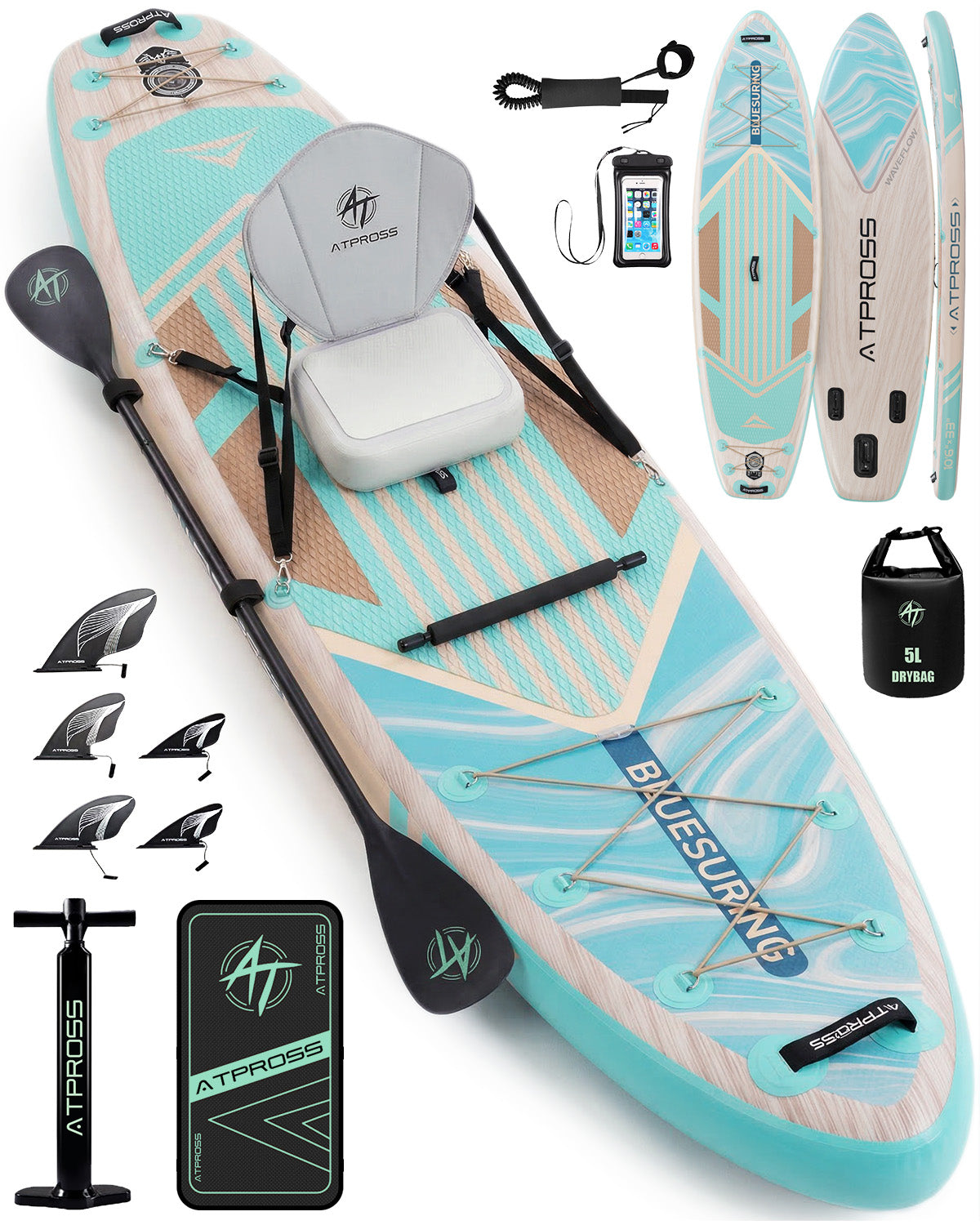 12'x36 Inflatable Paddle Board SUP-ATPB26M｜Atpross Board Stand Up Paddleboard Premium SUP