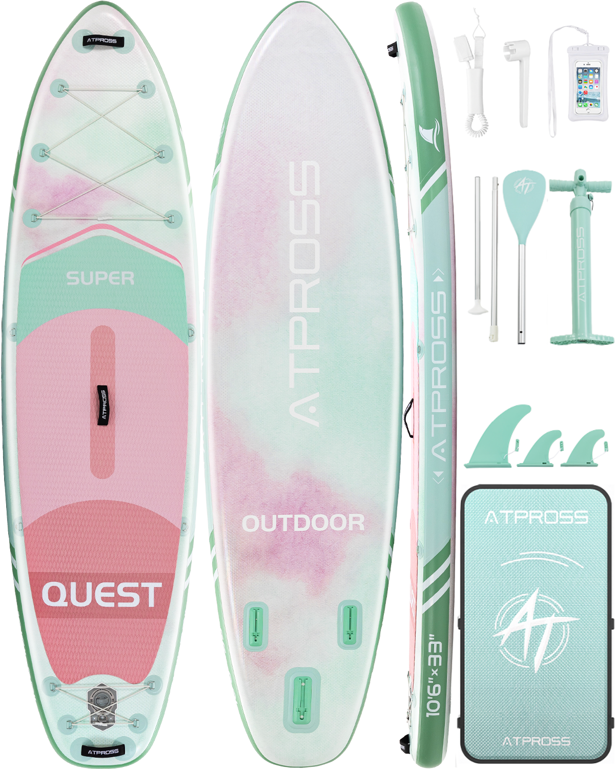 10’6’’ × 33'' Inflatable SUP-ATPB26 Basic &Pro｜Atpross Board -B0GJL283RP