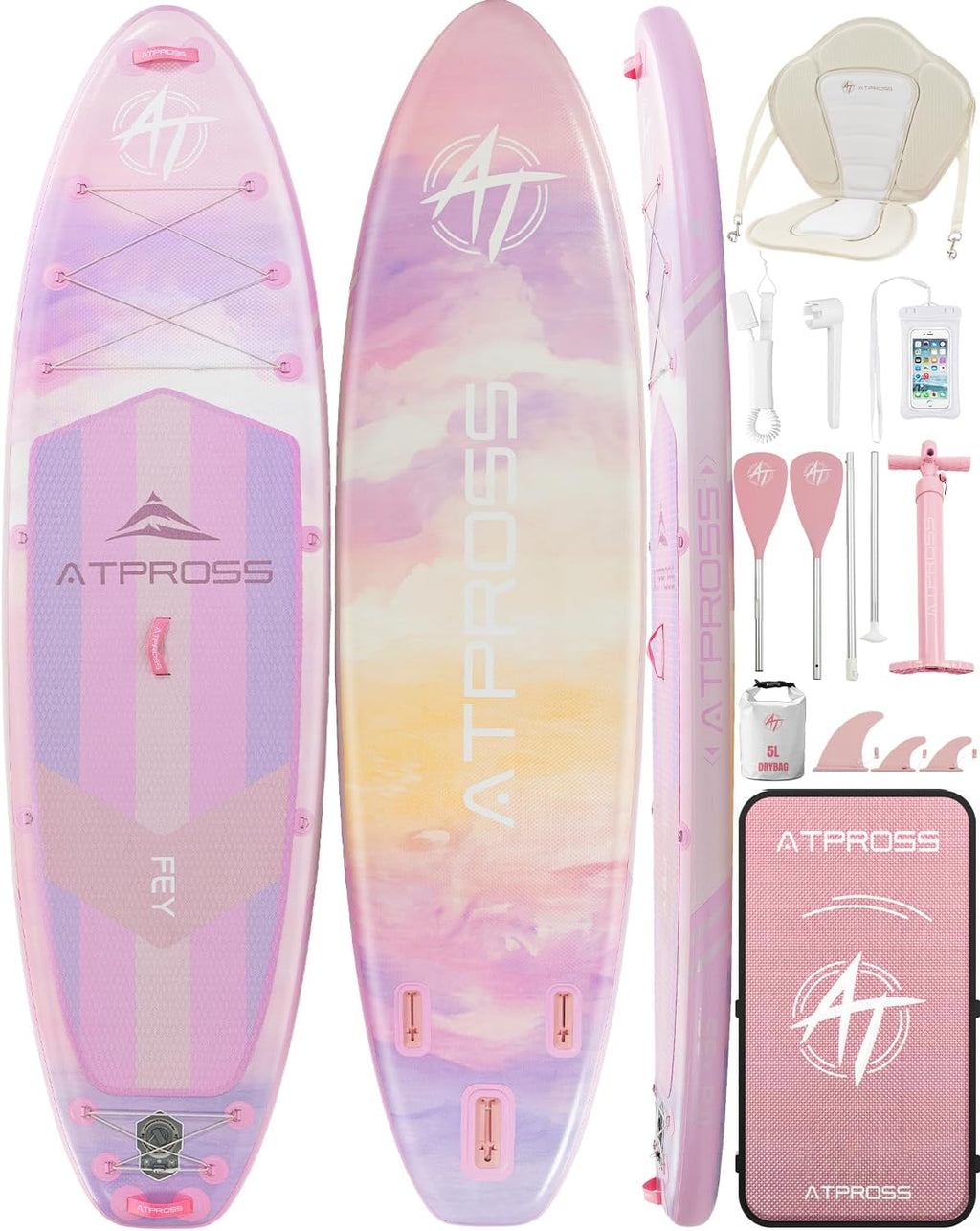 11'6"x35" Inflatable Paddle Board, 450lbs Extra Wide Stand Up Paddleboard for Adults with Premium SUP Accessories Kit &amp; Backpack, Blow Up Kayak Non-Slip Stable Deck Boat for Yoga Fishing Surf