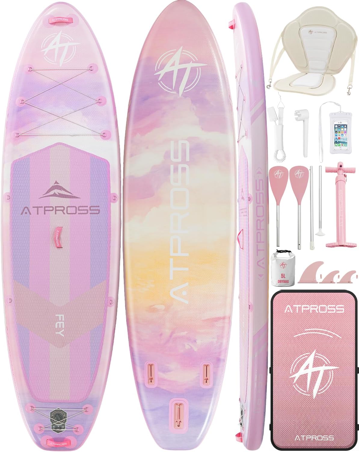 11'6"x35" Inflatable Paddle Board, 450lbs Extra Wide Stand Up Paddleboard for Adults with Premium SUP Accessories Kit &amp; Backpack, Blow Up Kayak Non-Slip Stable Deck Boat for Yoga Fishing Surf