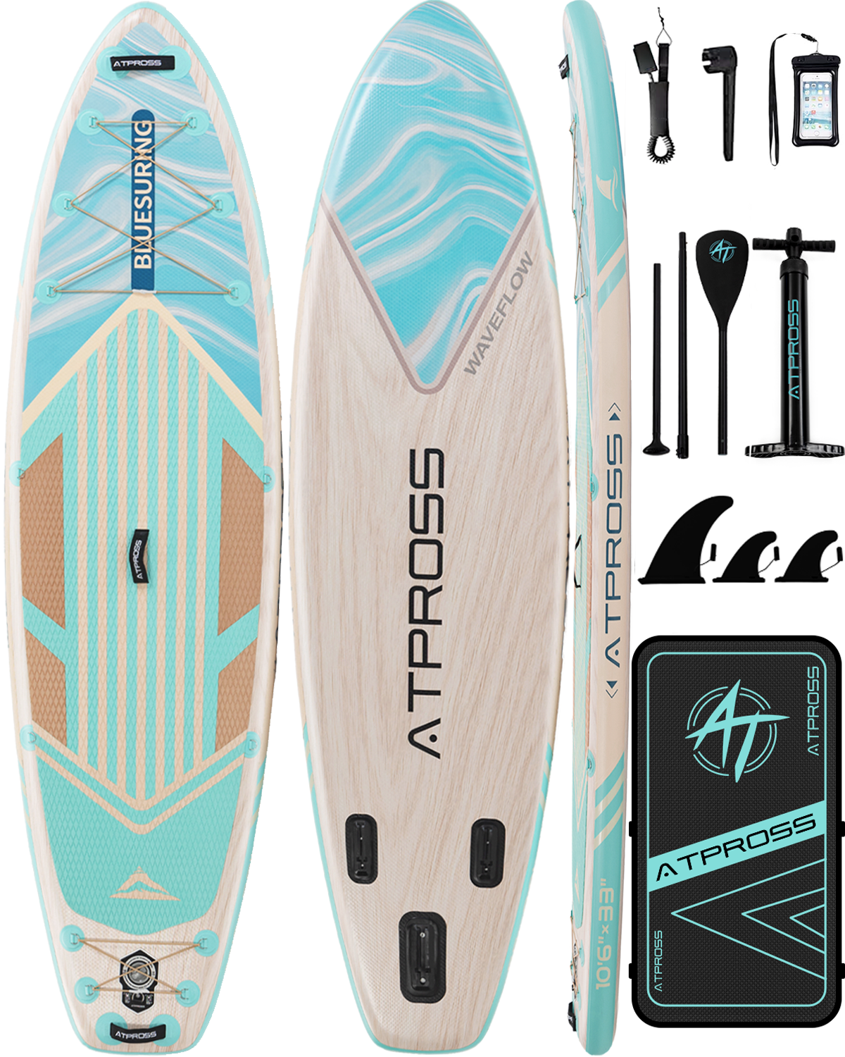 10’6’’ × 33'' Inflatable SUP-ATPB26 Basic &Pro｜Atpross Board -B0GJL283RP