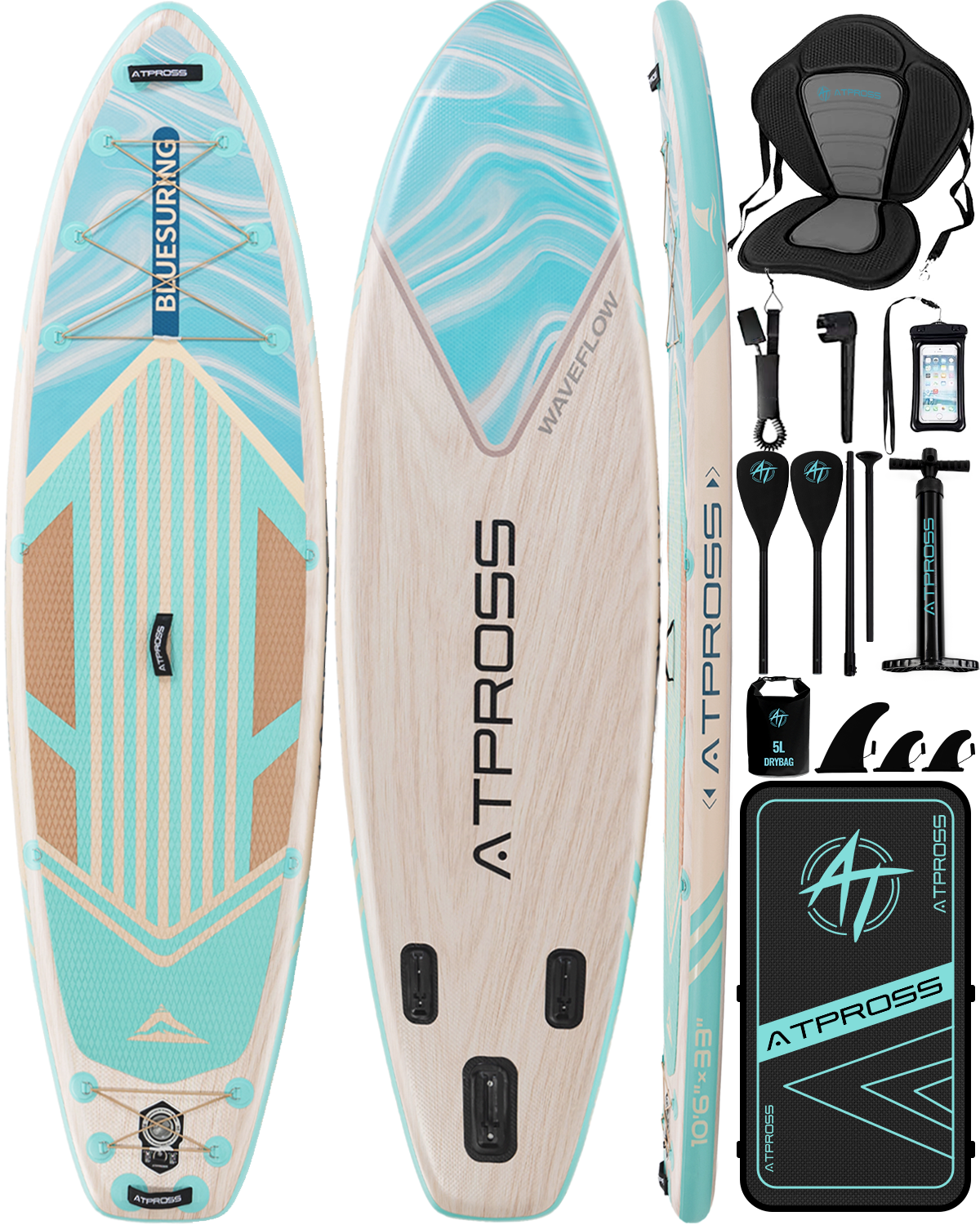 10’6’’ × 33'' Inflatable SUP-ATPB26 Basic &Pro｜Atpross Board -B0GJL283RP